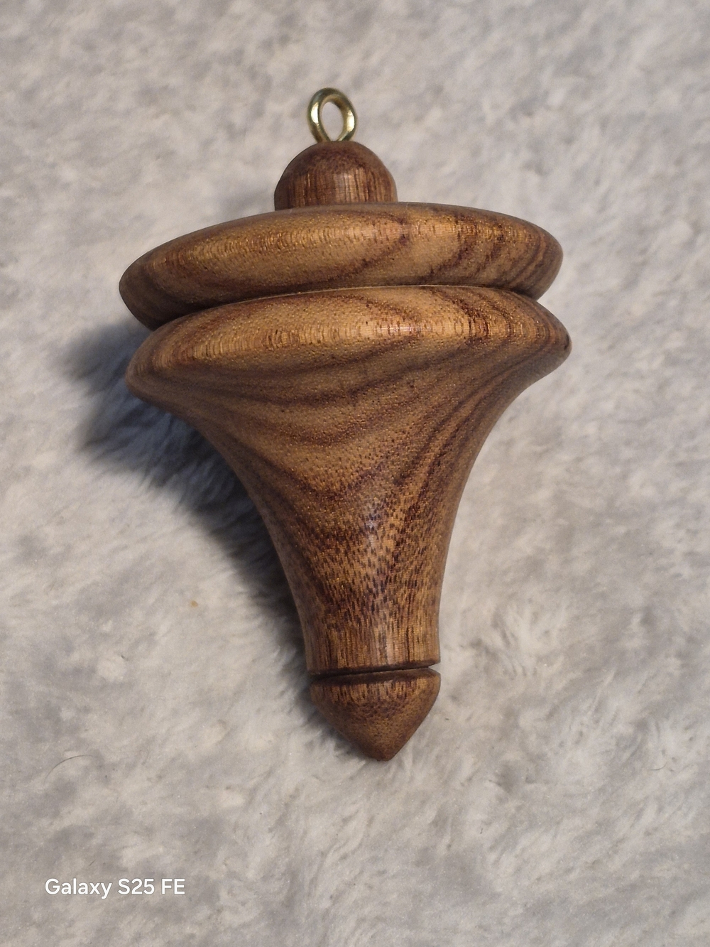 Handmade Turned Wooden Spinning Top Christmas Tree Ornament